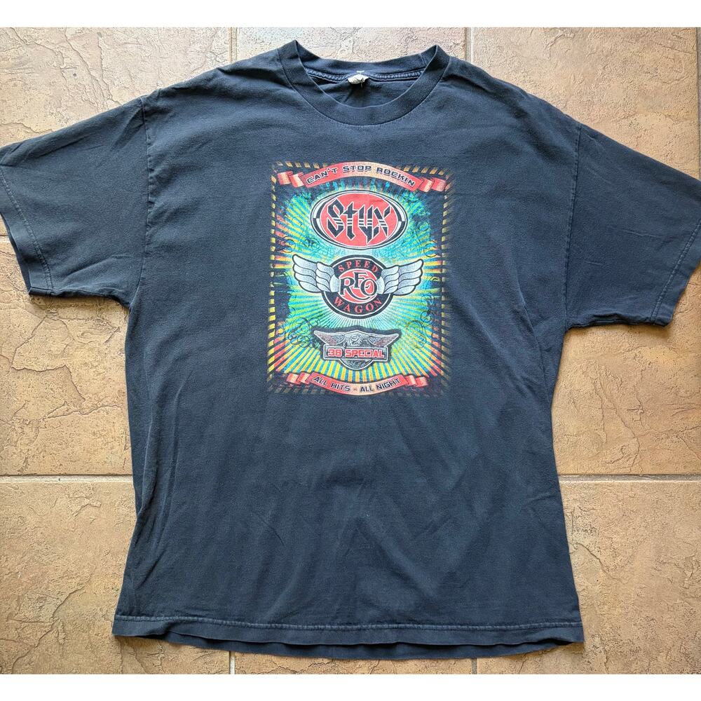 Vintage Styx REO Speedwagon 38 Special Tour T Shirt XL Rock Band Tee